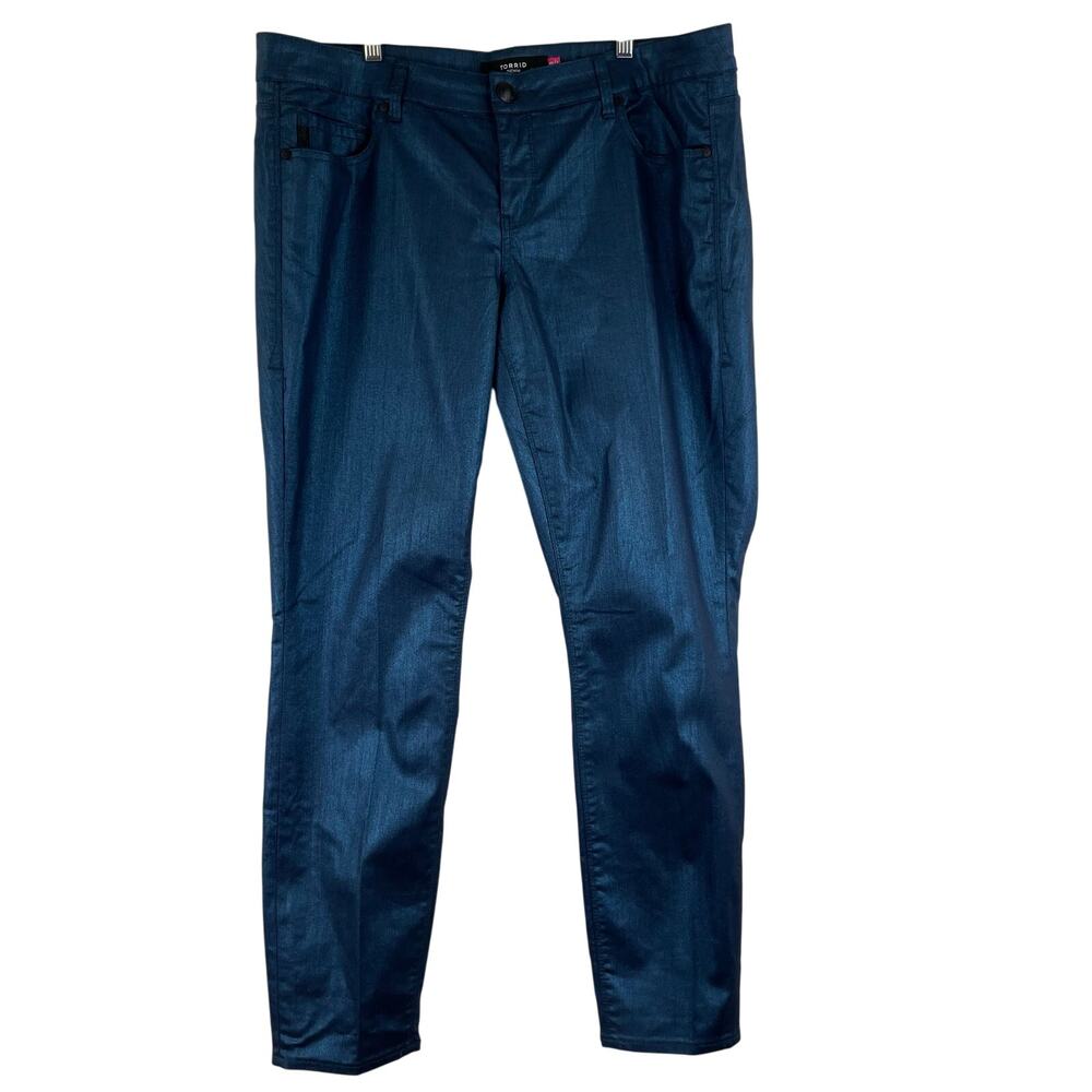 Torrid Denim Blue Metallic Tapered Jeans Women's Size 20